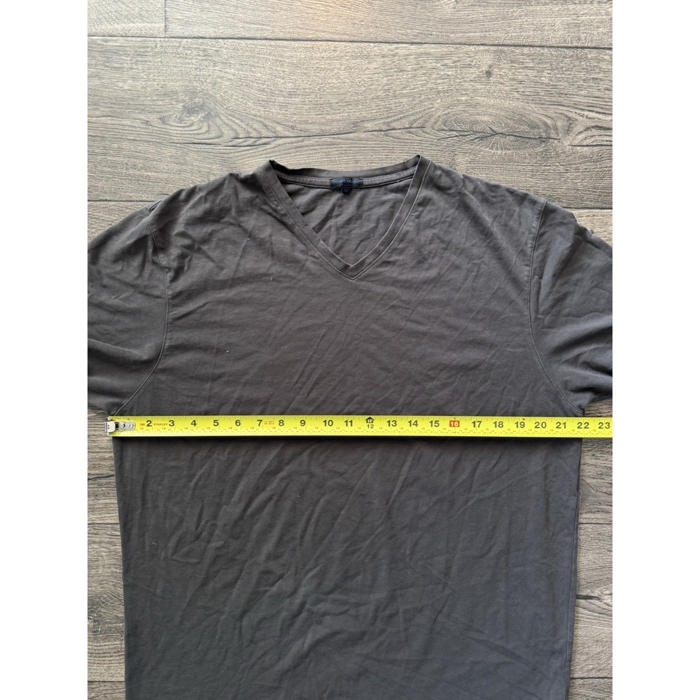 Patrick Assaraf Shirt Mens XXL Gray Pima Cotton V‎ Neck Short Sleeve - Picture 9 of 11